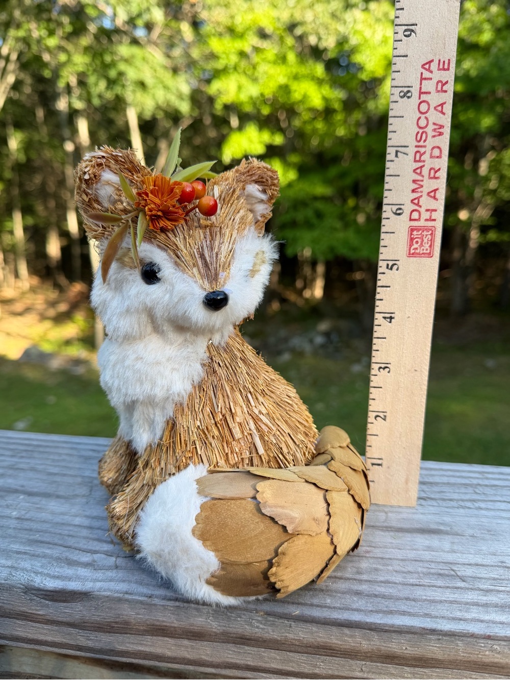 🦊 Autumn Sisal Fox & Wreath | For Centerpiece or Hang - Picture 11 of 15